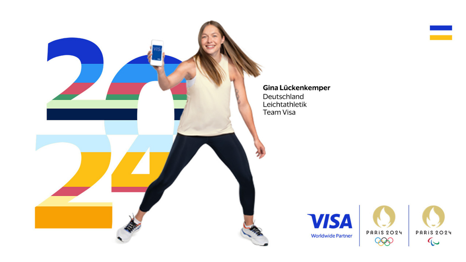 gina luckenkemper deutschland leichtathletik team visa and visa paris 2024 logo