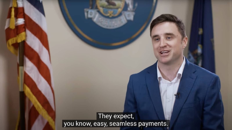 Image from video showing a speaker describing the program